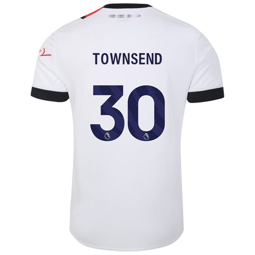 Homem Camisola Andros Townsend #30 Branco Alternativa 2023/24 Camisa Brasil