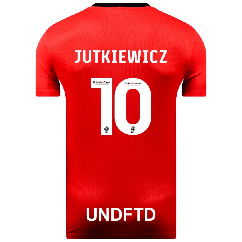Homem Camisola Lukas Jutkiewicz #10 Vermelho Alternativa 2023/24 Camisa Brasil