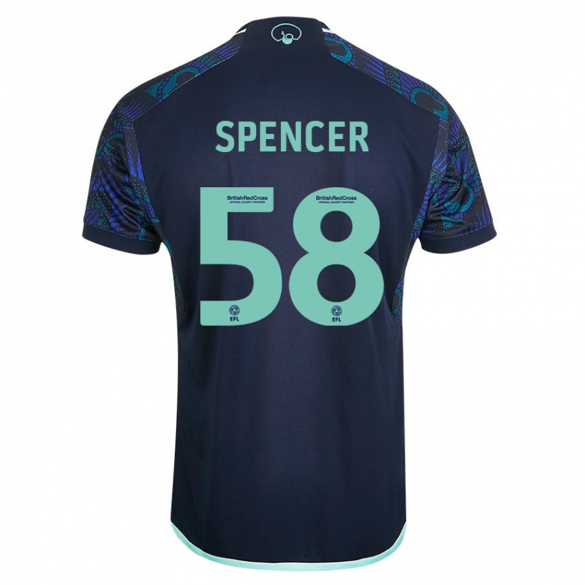 Homem Camisola Morten Spencer #58 Azul Alternativa 2023/24 Camisa Brasil