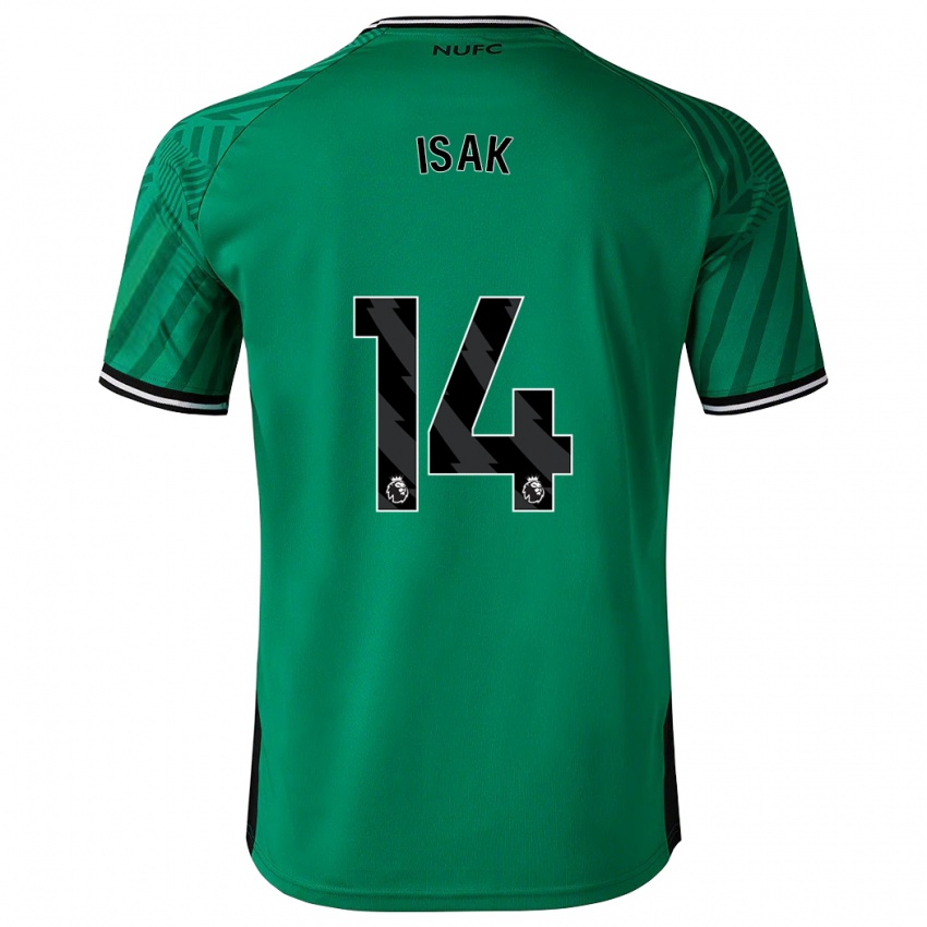 Homem Camisola Alexander Isak #14 Verde Alternativa 2023/24 Camisa Brasil
