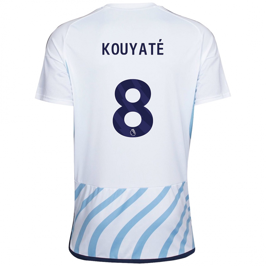 Homem Camisola Cheikhou Kouyate #8 Branco Azul Alternativa 2023/24 Camisa Brasil