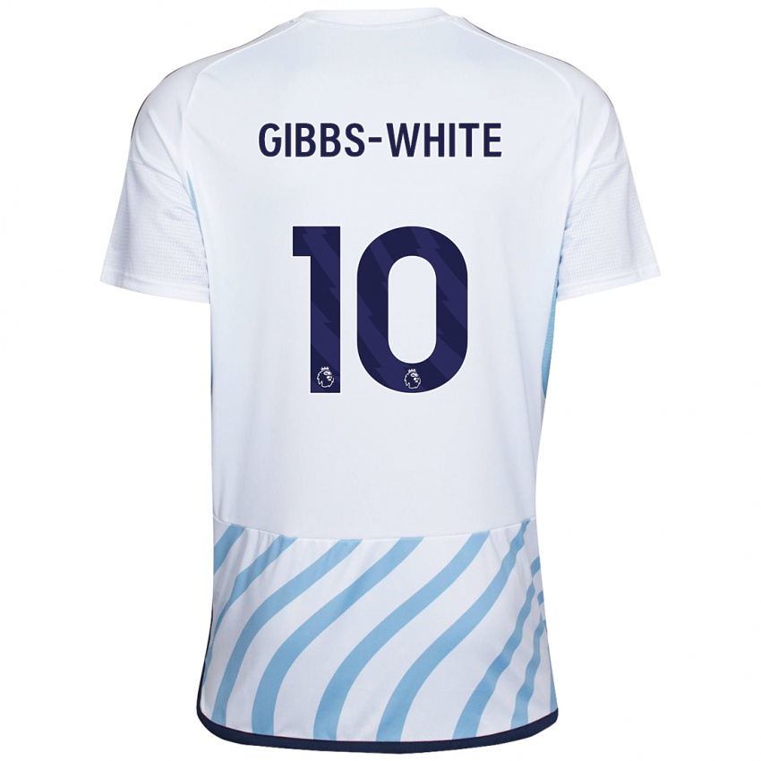 Homem Camisola Morgan Gibbs-White #10 Branco Azul Alternativa 2023/24 Camisa Brasil