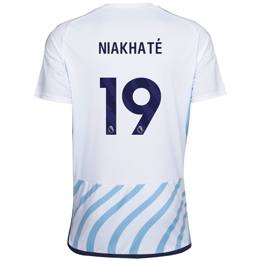 Homem Camisola Moussa Niakhaté #19 Branco Azul Alternativa 2023/24 Camisa Brasil