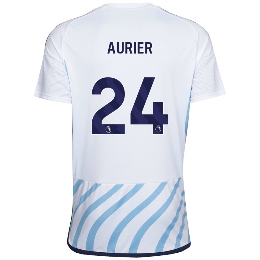 Homem Camisola Serge Aurier #24 Branco Azul Alternativa 2023/24 Camisa Brasil
