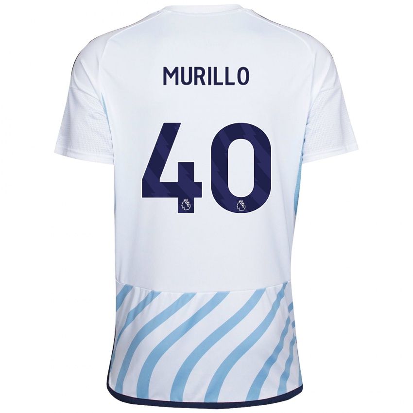 Homem Camisola Murillo #40 Branco Azul Alternativa 2023/24 Camisa Brasil