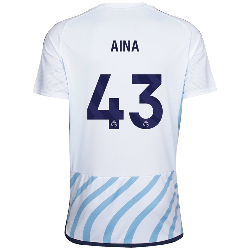 Homem Camisola Ola Aina #43 Branco Azul Alternativa 2023/24 Camisa Brasil