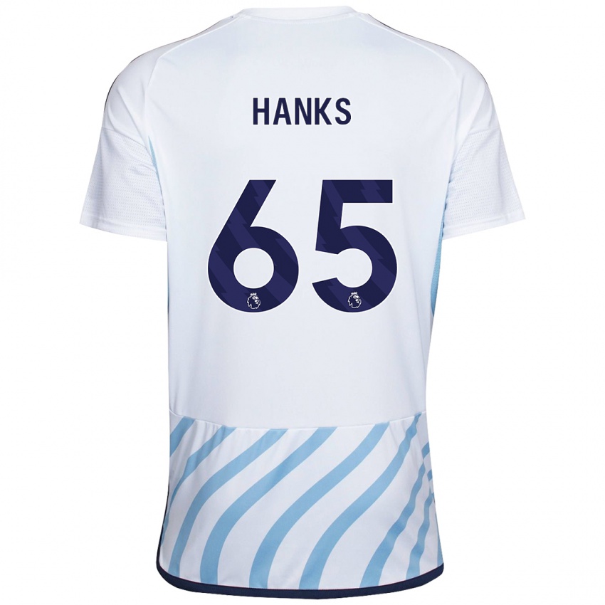 Homem Camisola Justin Hanks #65 Branco Azul Alternativa 2023/24 Camisa Brasil