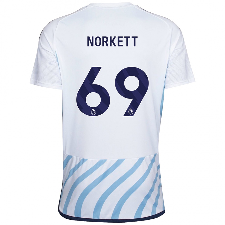 Homem Camisola Manni Norkett #69 Branco Azul Alternativa 2023/24 Camisa Brasil