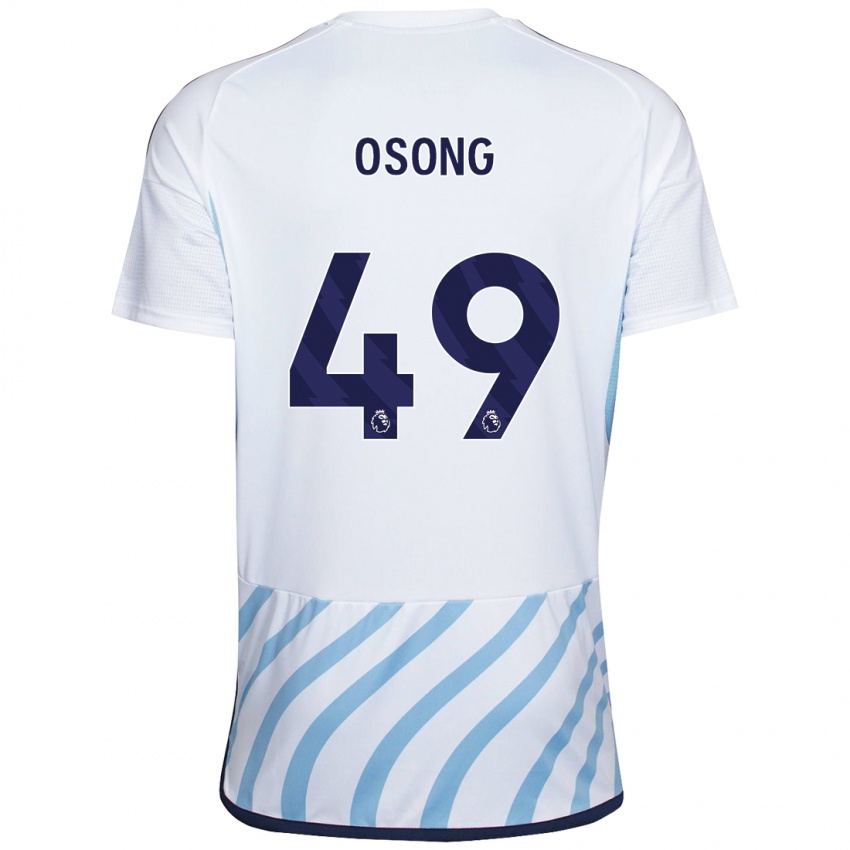 Homem Camisola Detlef Esapa Osong #49 Branco Azul Alternativa 2023/24 Camisa Brasil