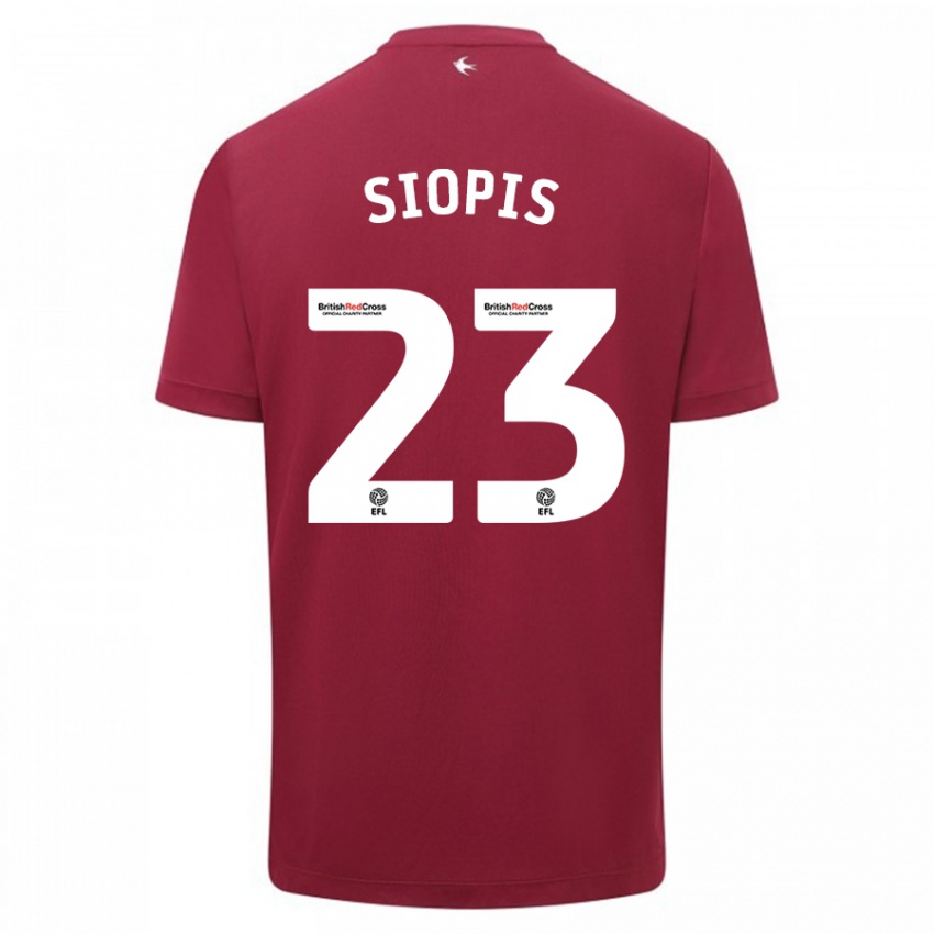 Homem Camisola Manolis Siopis #23 Vermelho Alternativa 2023/24 Camisa Brasil