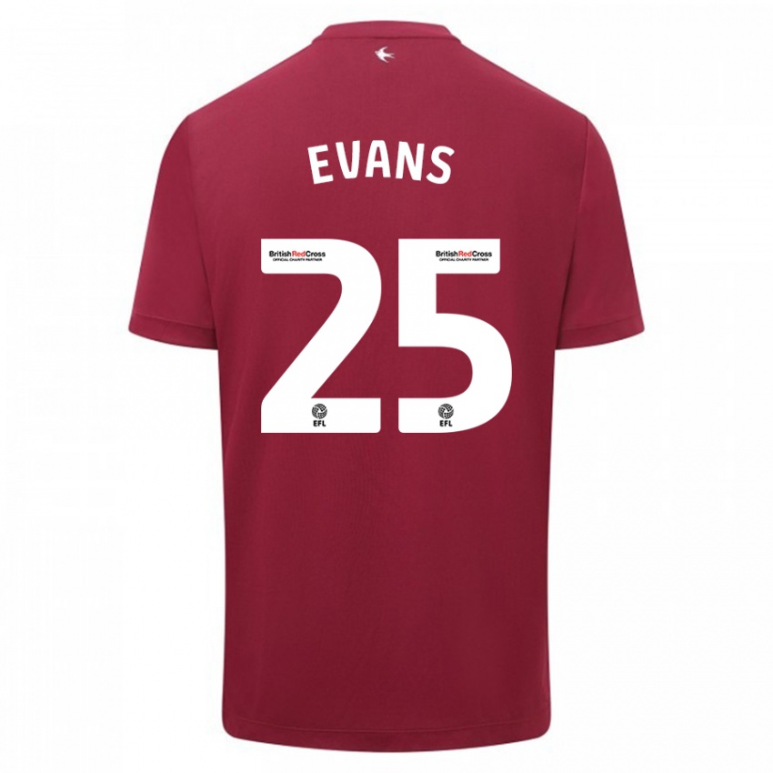 Homem Camisola Kieron Evans #25 Vermelho Alternativa 2023/24 Camisa Brasil