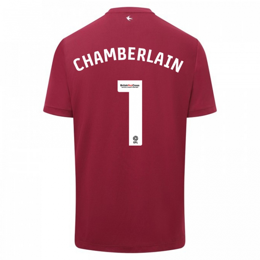 Homem Camisola Ceryn Chamberlain #1 Vermelho Alternativa 2023/24 Camisa Brasil