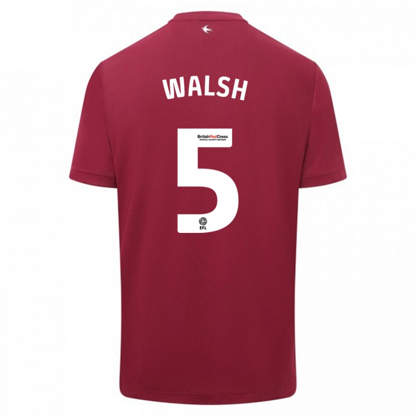 Homem Camisola Siobhan Walsh #5 Vermelho Alternativa 2023/24 Camisa Brasil