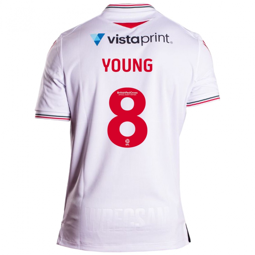 Homem Camisola Luke Young #8 Branco Alternativa 2023/24 Camisa Brasil