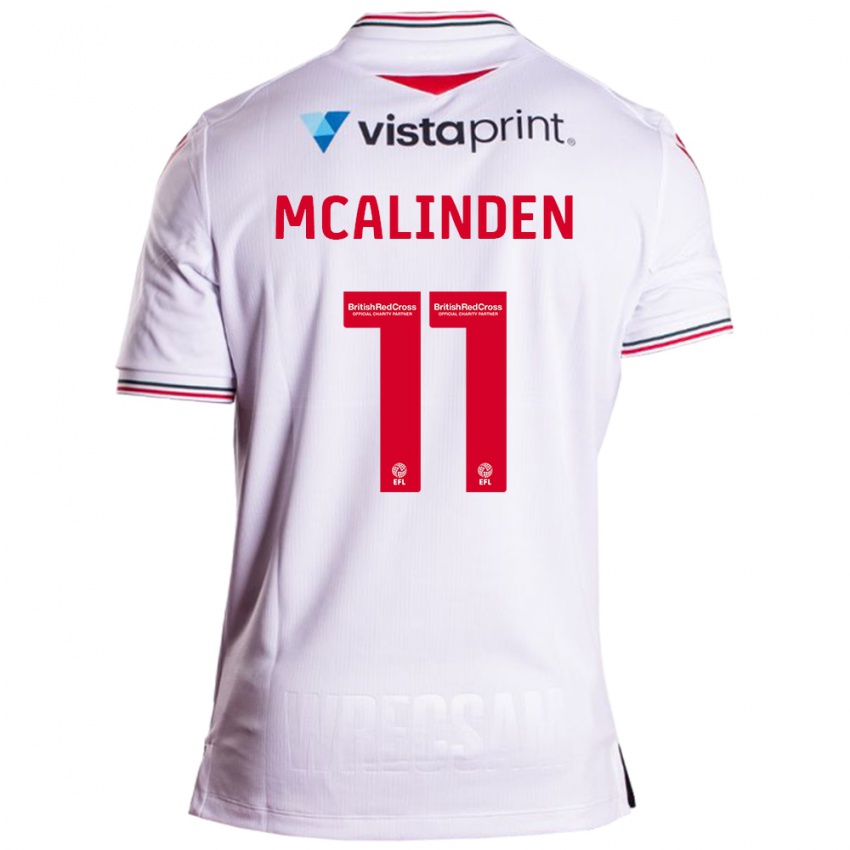 Homem Camisola Liam Mcalinden #11 Branco Alternativa 2023/24 Camisa Brasil