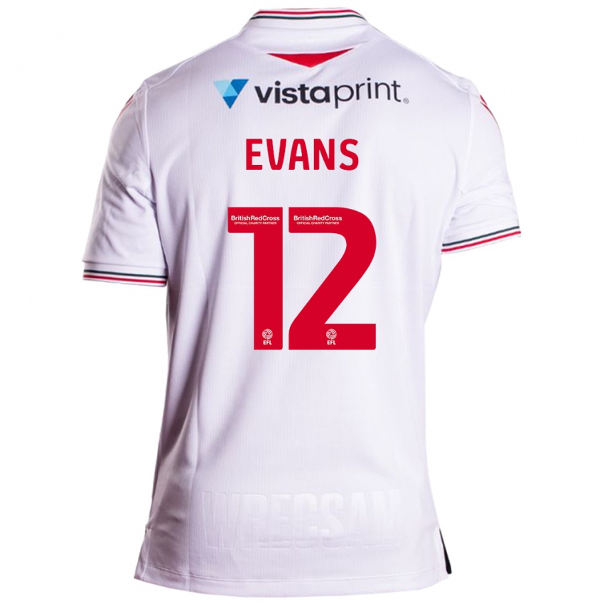 Homem Camisola George Evans #12 Branco Alternativa 2023/24 Camisa Brasil