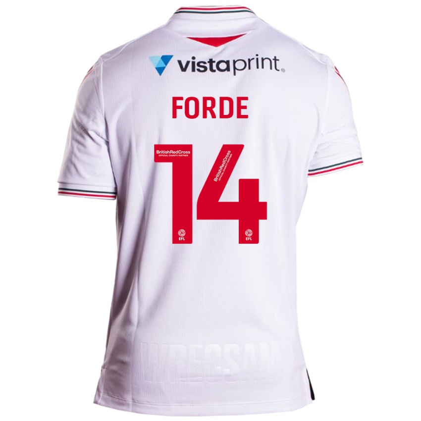 Homem Camisola Anthony Forde #14 Branco Alternativa 2023/24 Camisa Brasil