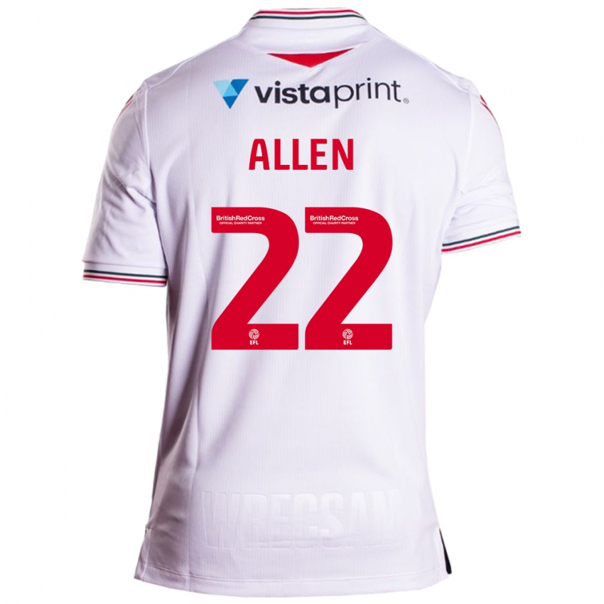 Homem Camisola Keren Allen #22 Branco Alternativa 2023/24 Camisa Brasil