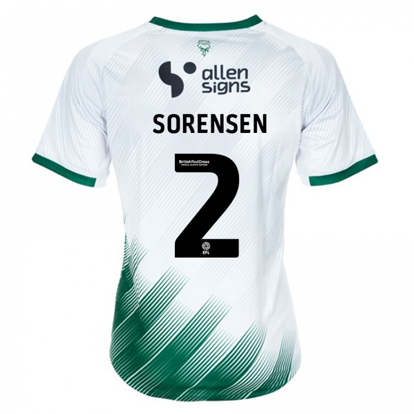 Homem Camisola Lasse Sörensen #2 Branco Alternativa 2023/24 Camisa Brasil