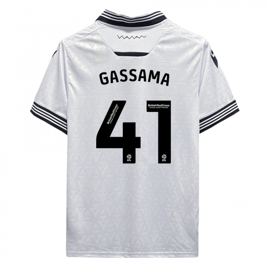 Homem Camisola Djeidi Gassama #41 Branco Alternativa 2023/24 Camisa Brasil