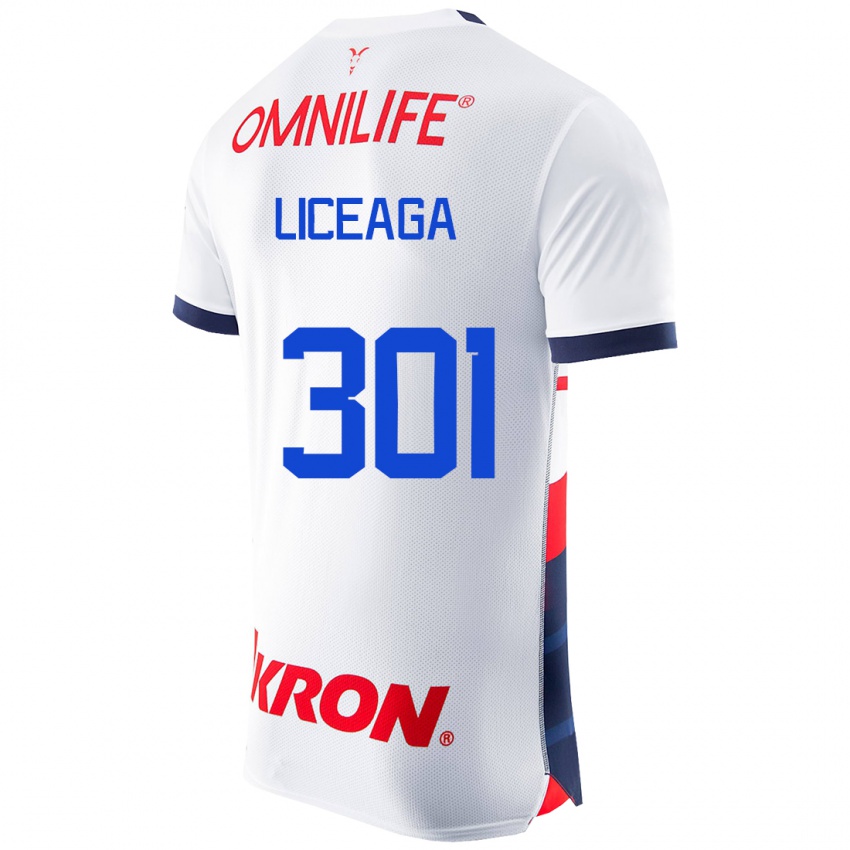 Homem Camisola Juan Liceaga #301 Branco Alternativa 2023/24 Camisa Brasil