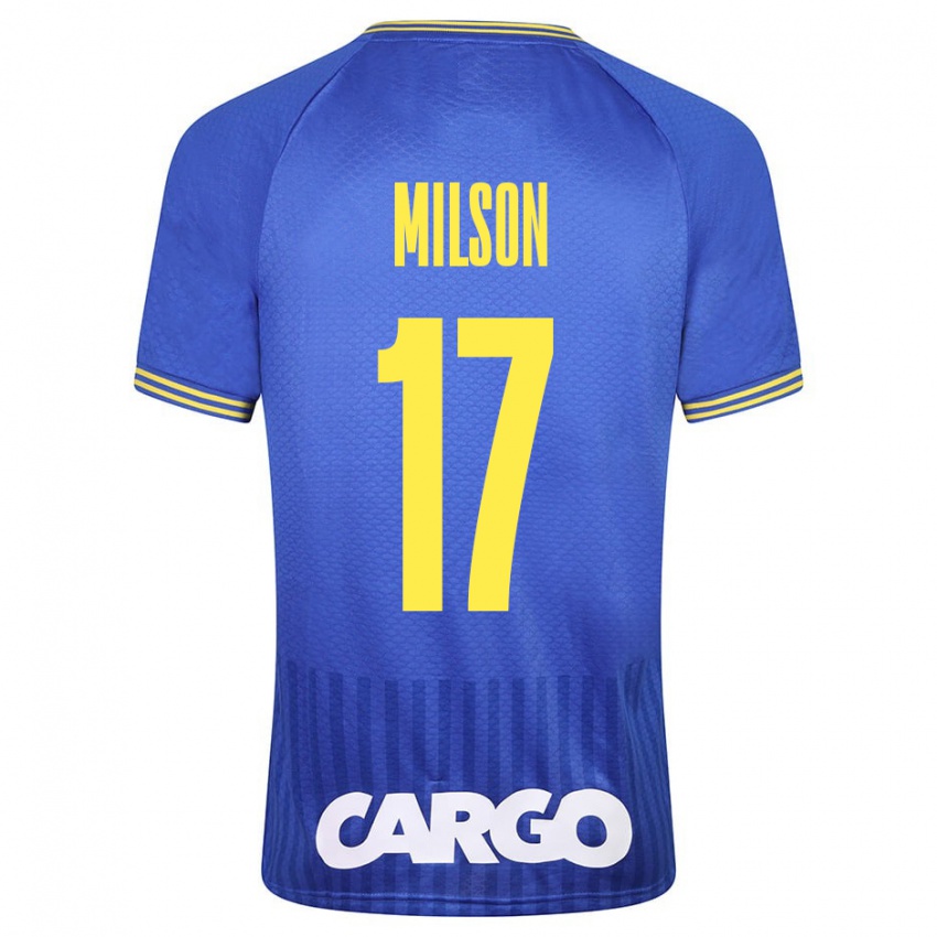 Homem Camisola Milson #17 Azul Alternativa 2023/24 Camisa Brasil