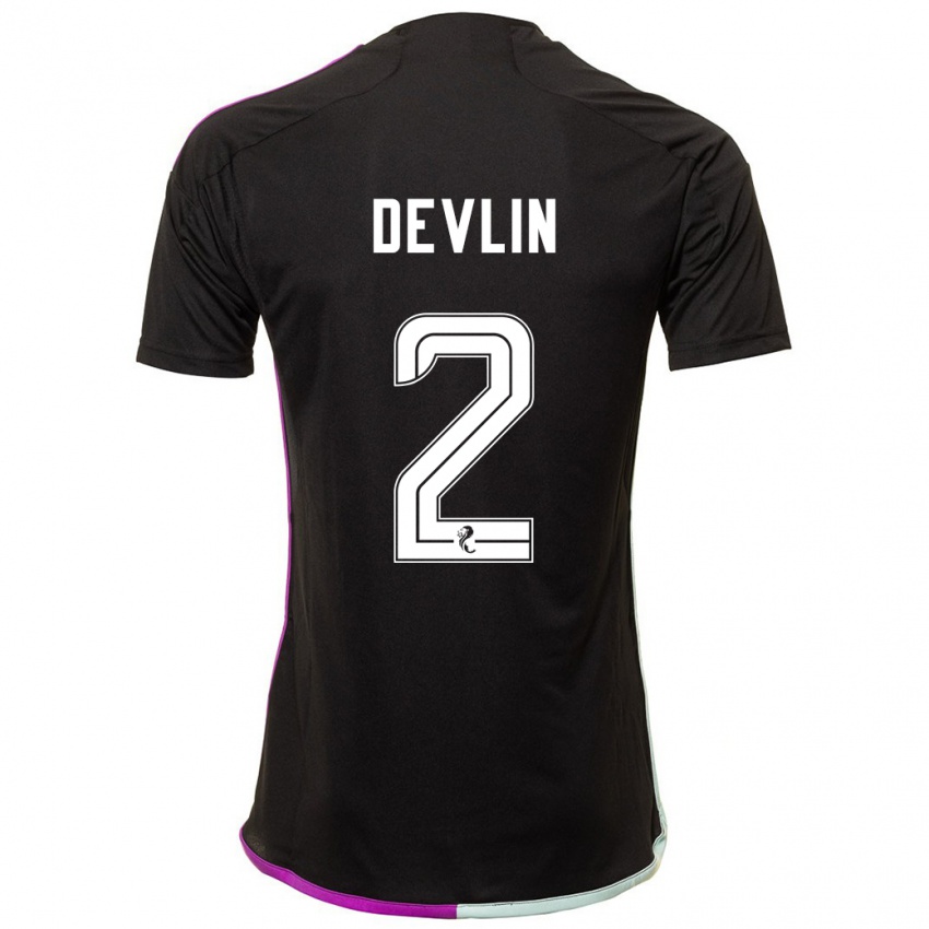 Homem Camisola Nicky Devlin #2 Preto Alternativa 2023/24 Camisa Brasil