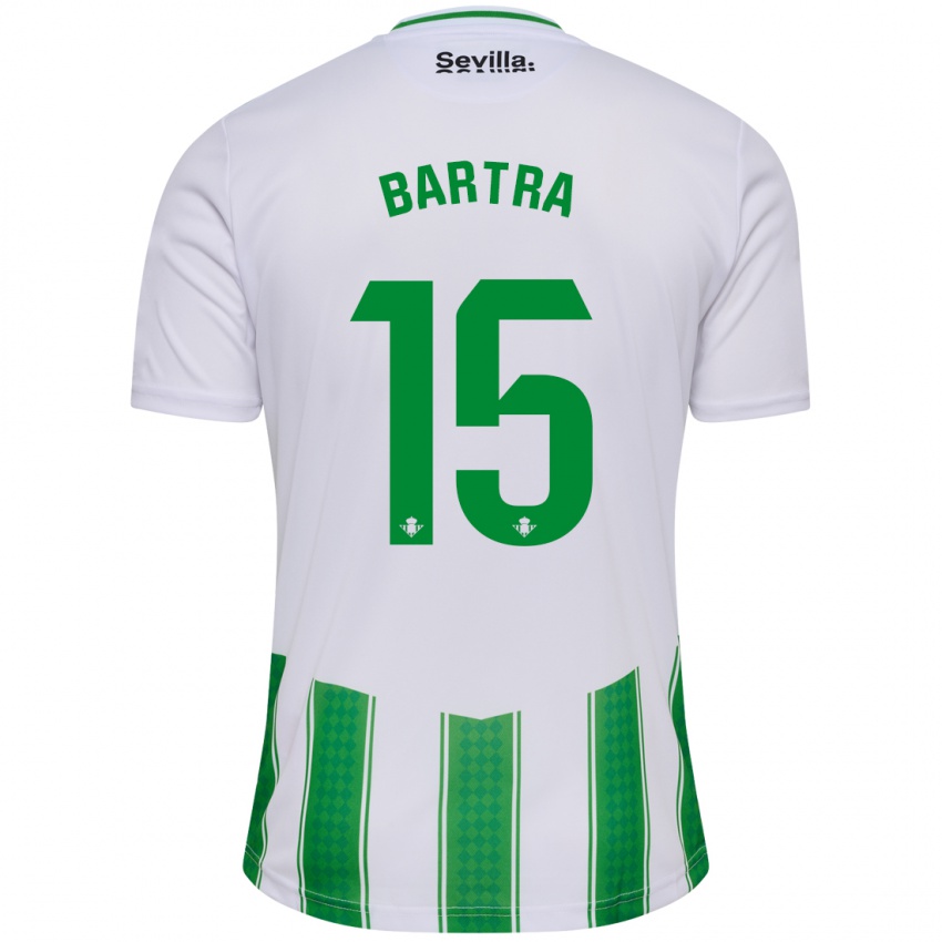 Mulher Camisola Marc Bartra #15 Branco Principal 2023/24 Camisa Brasil