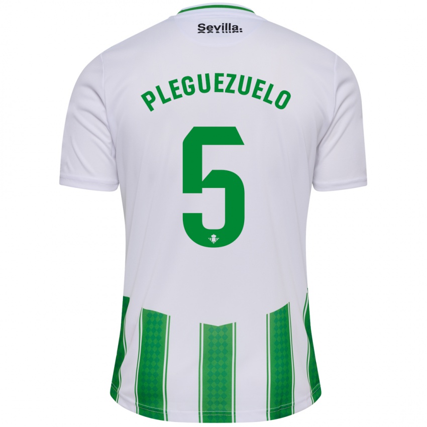 Mulher Camisola Xavi Pleguezuelo #5 Branco Principal 2023/24 Camisa Brasil