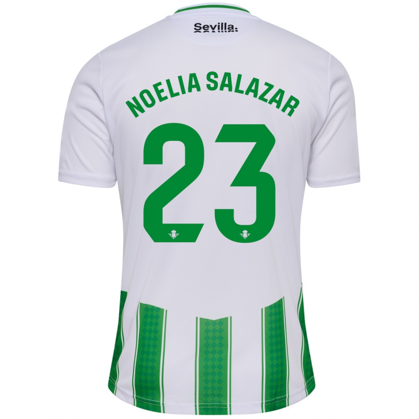 Mulher Camisola Noelia Salazar #23 Branco Principal 2023/24 Camisa Brasil