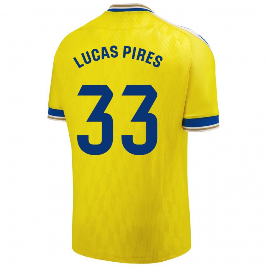 Mulher Camisola Lucas Pires #33 Amarelo Principal 2023/24 Camisa Brasil