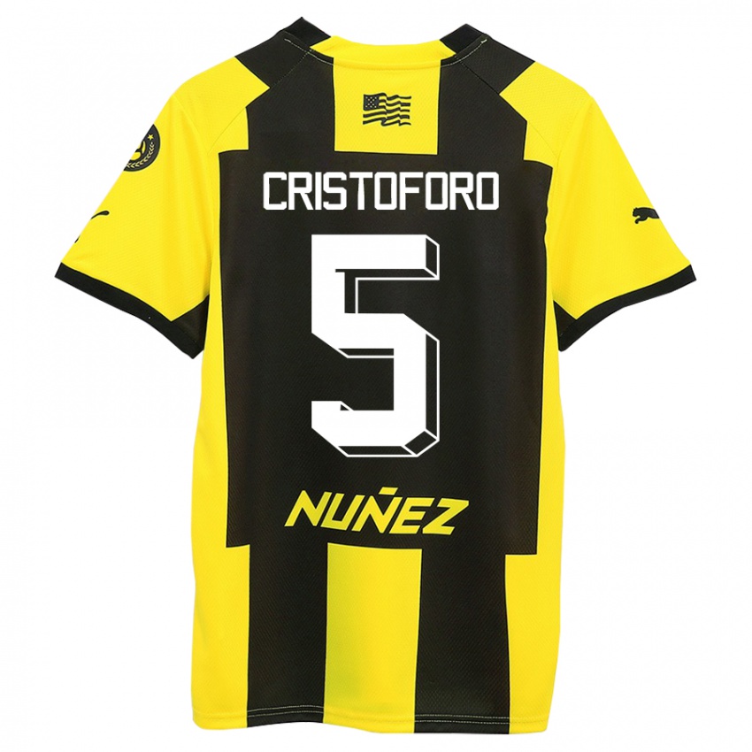 Mulher Camisola Sebastián Cristóforo #5 Amarelo Preto Principal 2023/24 Camisa Brasil