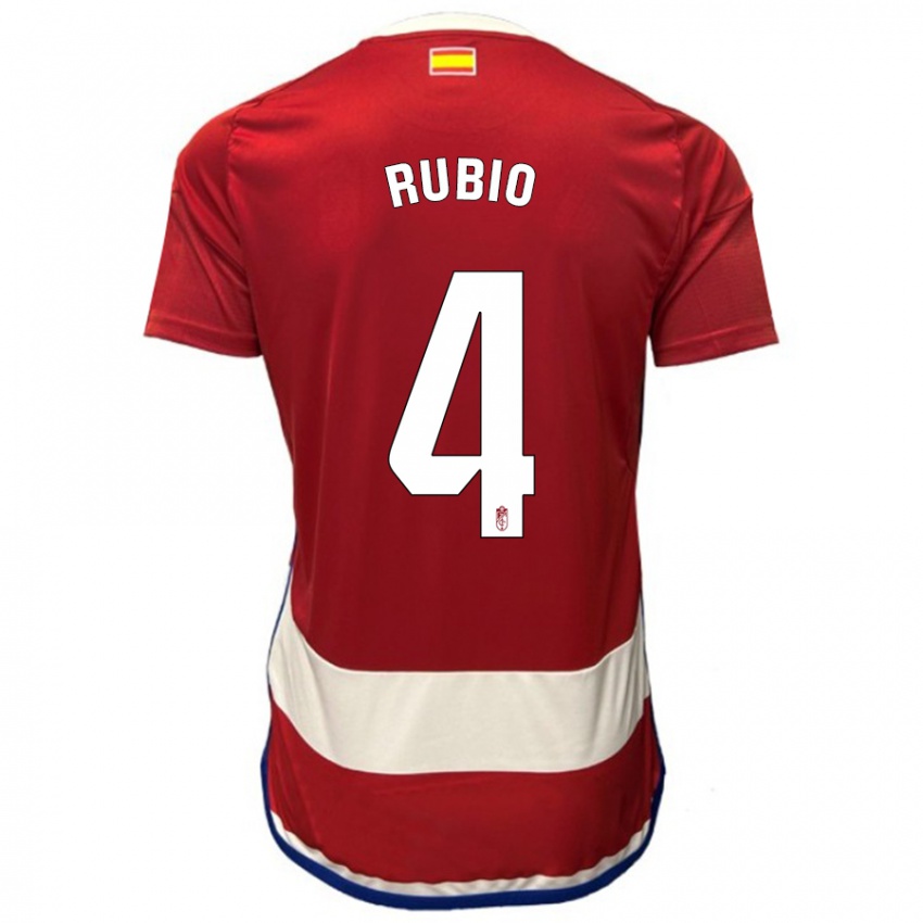 Mulher Camisola Miguel Rubio #4 Vermelho Principal 2023/24 Camisa Brasil