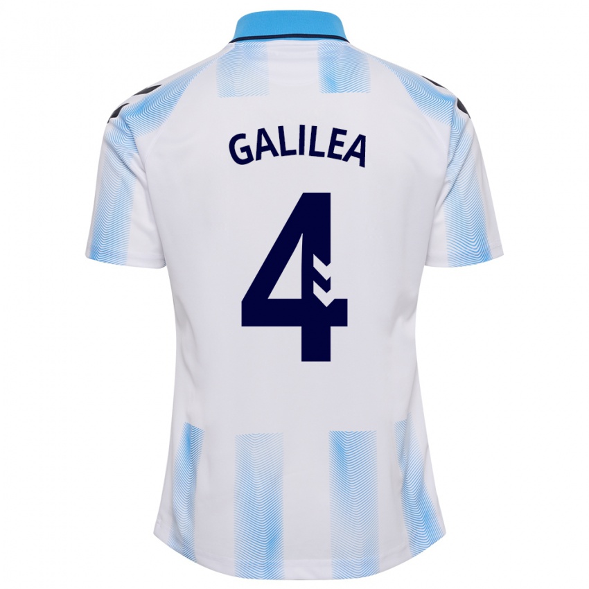 Mulher Camisola Einar Galilea #4 Branco Azul Principal 2023/24 Camisa Brasil