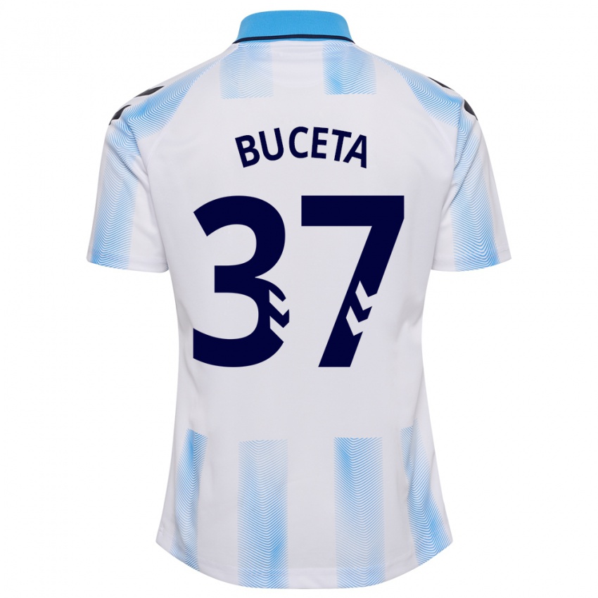 Mulher Camisola Ana Buceta #37 Branco Azul Principal 2023/24 Camisa Brasil