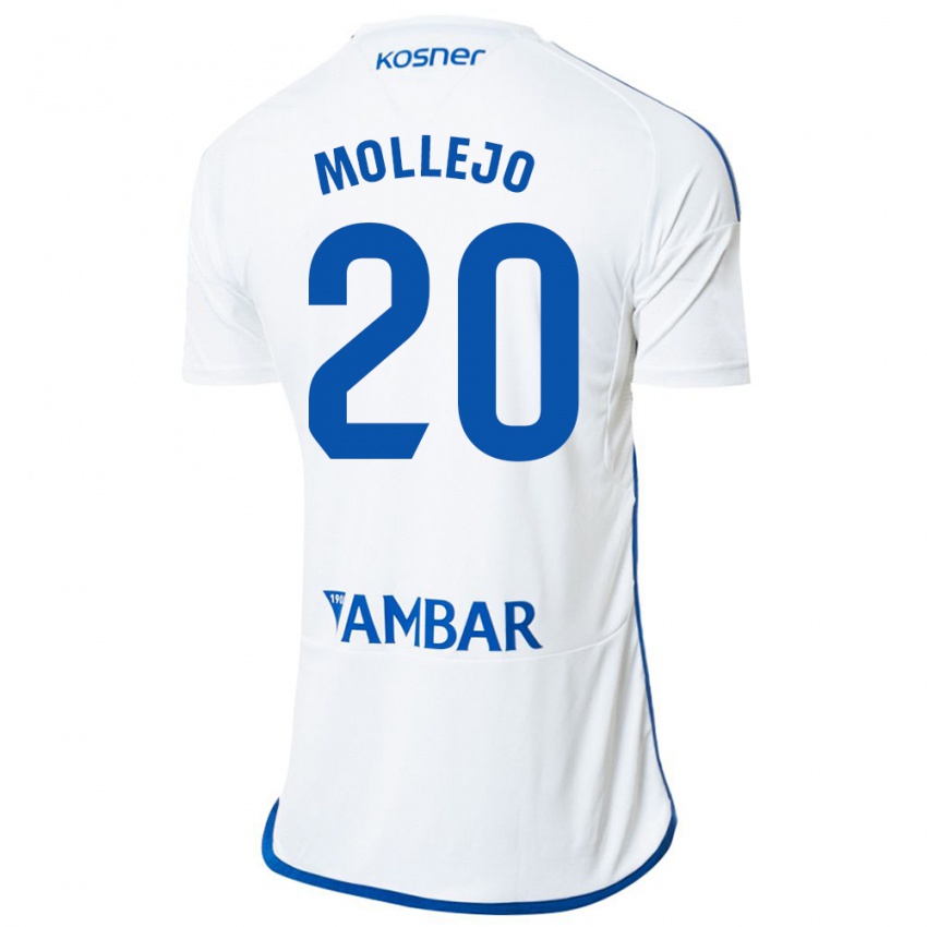 Mulher Camisola Victor Mollejo #20 Branco Principal 2023/24 Camisa Brasil