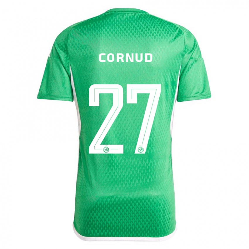 Mulher Camisola Pierre Cornud #27 Branco Azul Principal 2023/24 Camisa Brasil