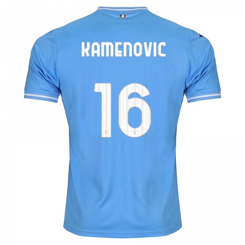 Mulher Camisola Dimitrije Kamenovic #16 Azul Principal 2023/24 Camisa Brasil
