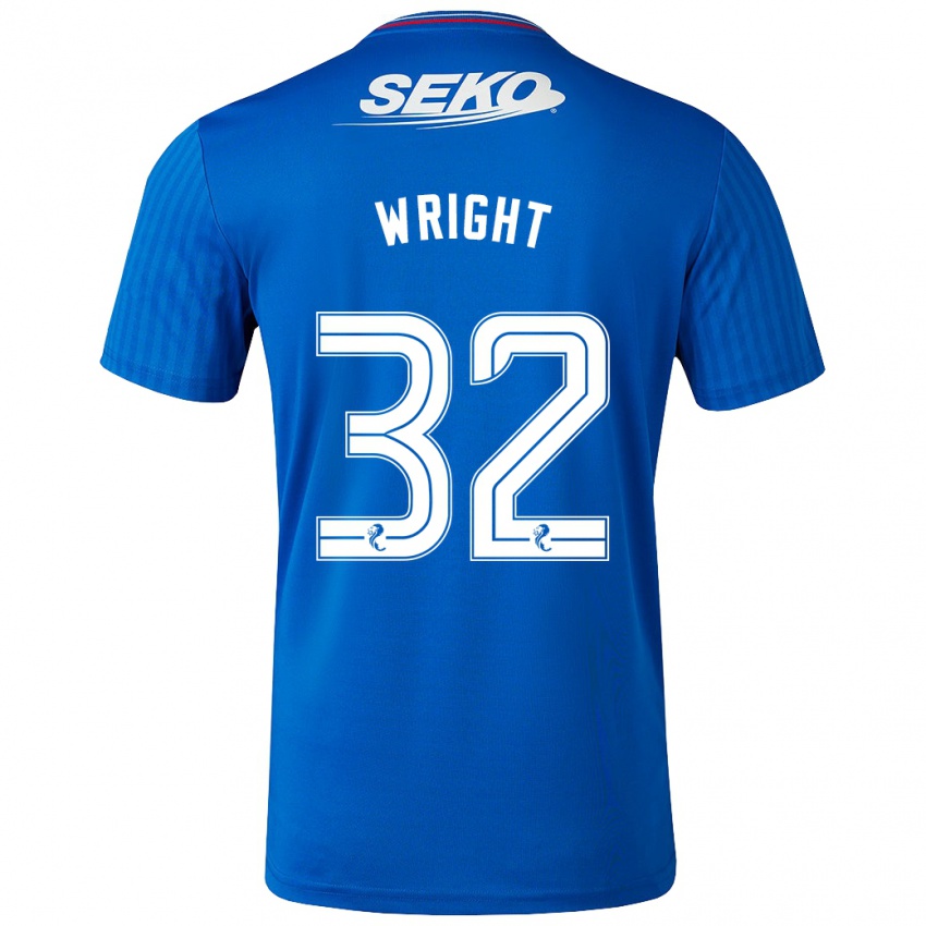 Mulher Camisola Kieran Wright #32 Azul Principal 2023/24 Camisa Brasil