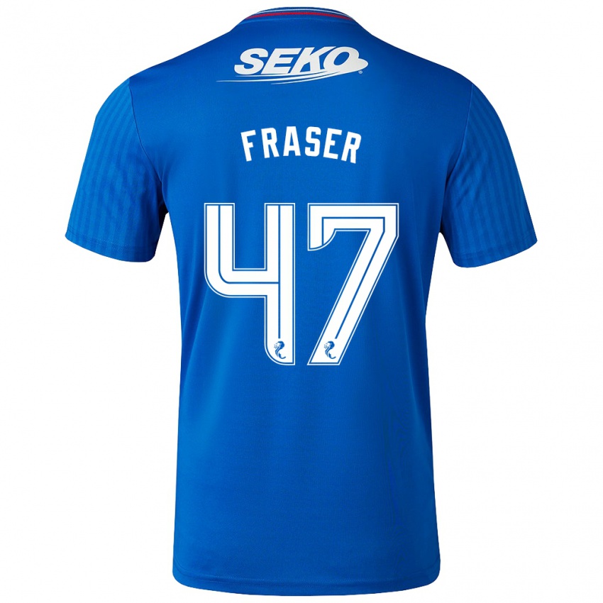 Mulher Camisola Robbie Fraser #47 Azul Principal 2023/24 Camisa Brasil