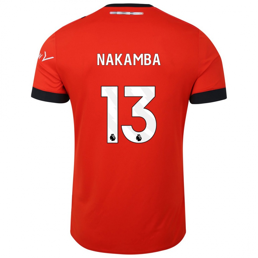 Mulher Camisola Marvelous Nakamba #13 Vermelho Principal 2023/24 Camisa Brasil