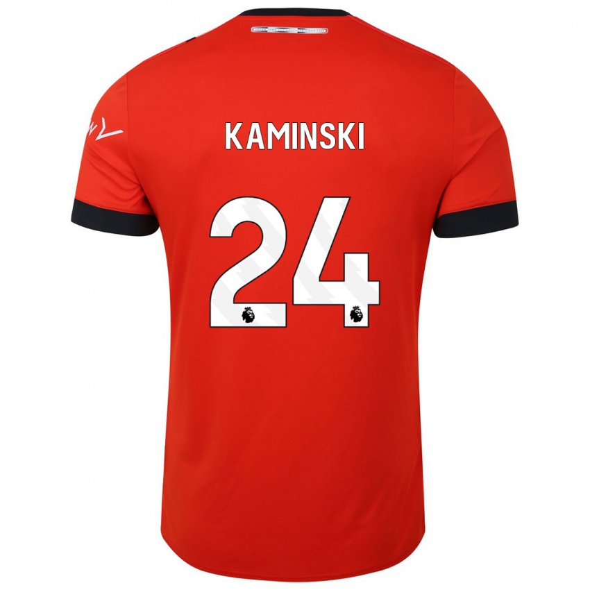 Mulher Camisola Thomas Kaminski #24 Vermelho Principal 2023/24 Camisa Brasil