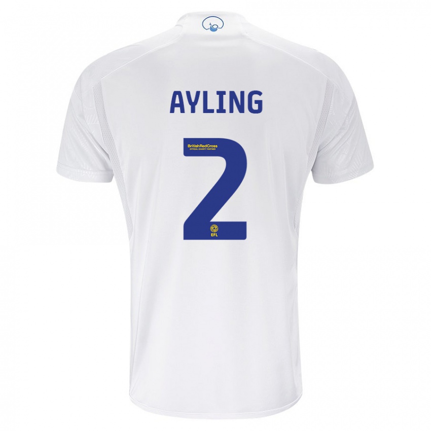 Mulher Camisola Luke Ayling #2 Branco Principal 2023/24 Camisa Brasil