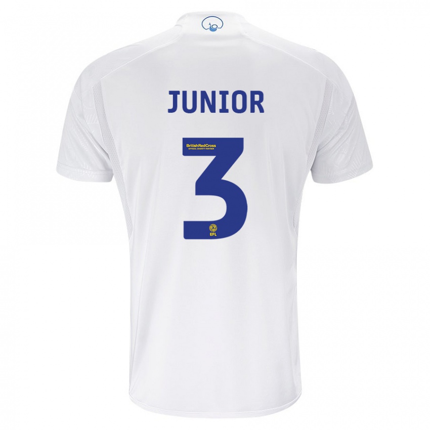 Mulher Camisola Junior Firpo #3 Branco Principal 2023/24 Camisa Brasil