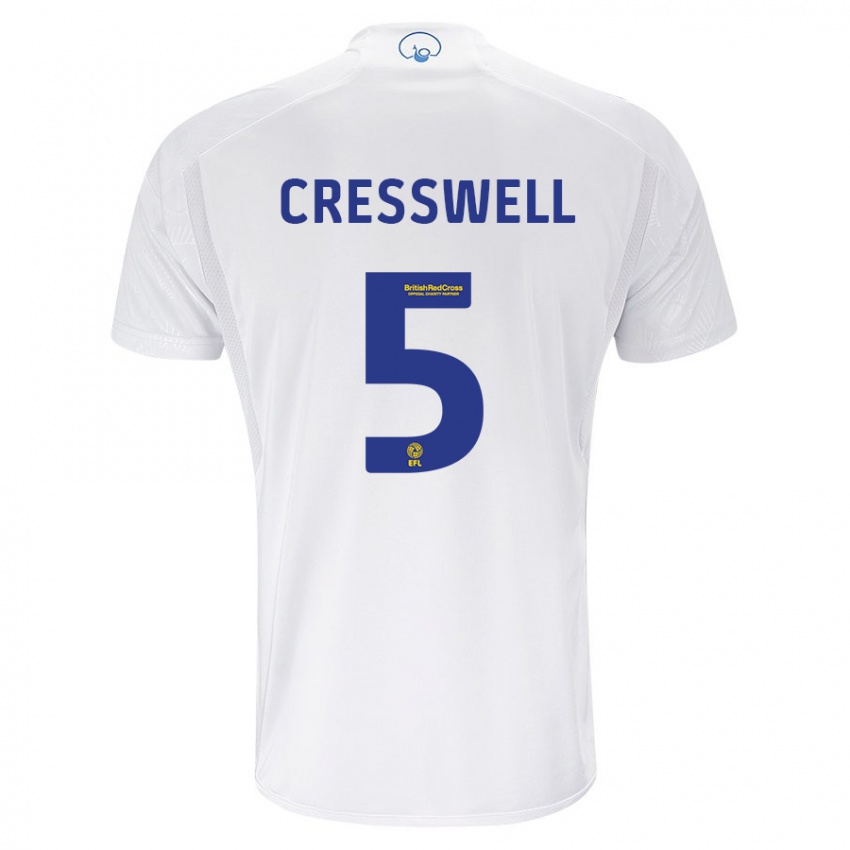 Mulher Camisola Charlie Cresswell #5 Branco Principal 2023/24 Camisa Brasil