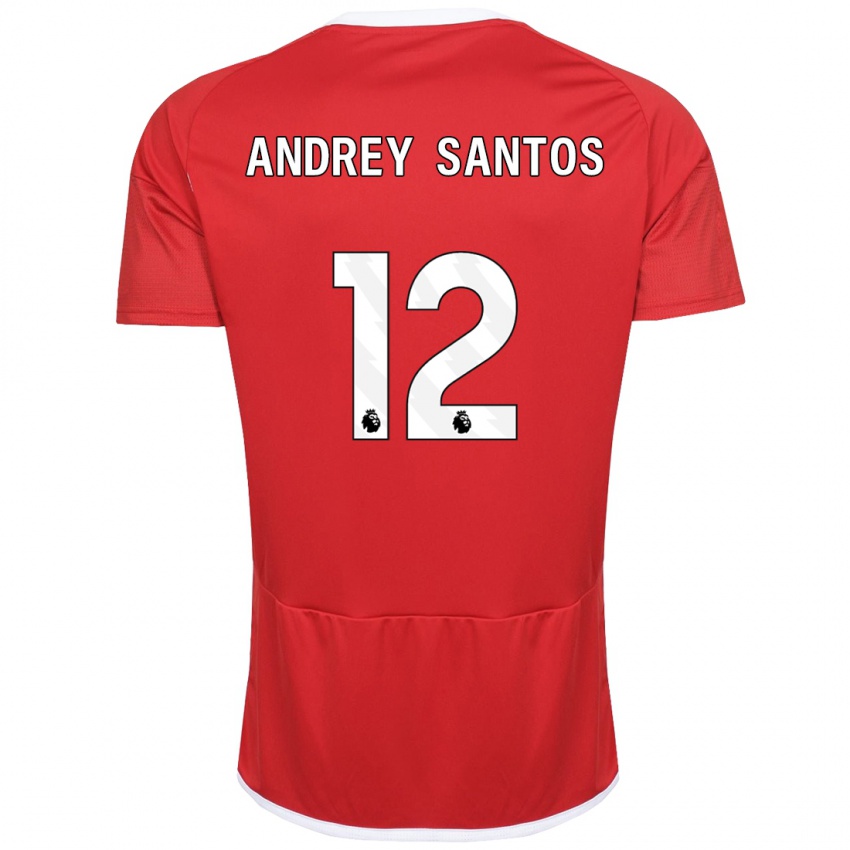 Mulher Camisola Andrey Santos #12 Vermelho Principal 2023/24 Camisa Brasil