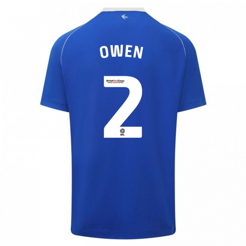 Mulher Camisola Lisa Owen #2 Azul Principal 2023/24 Camisa Brasil