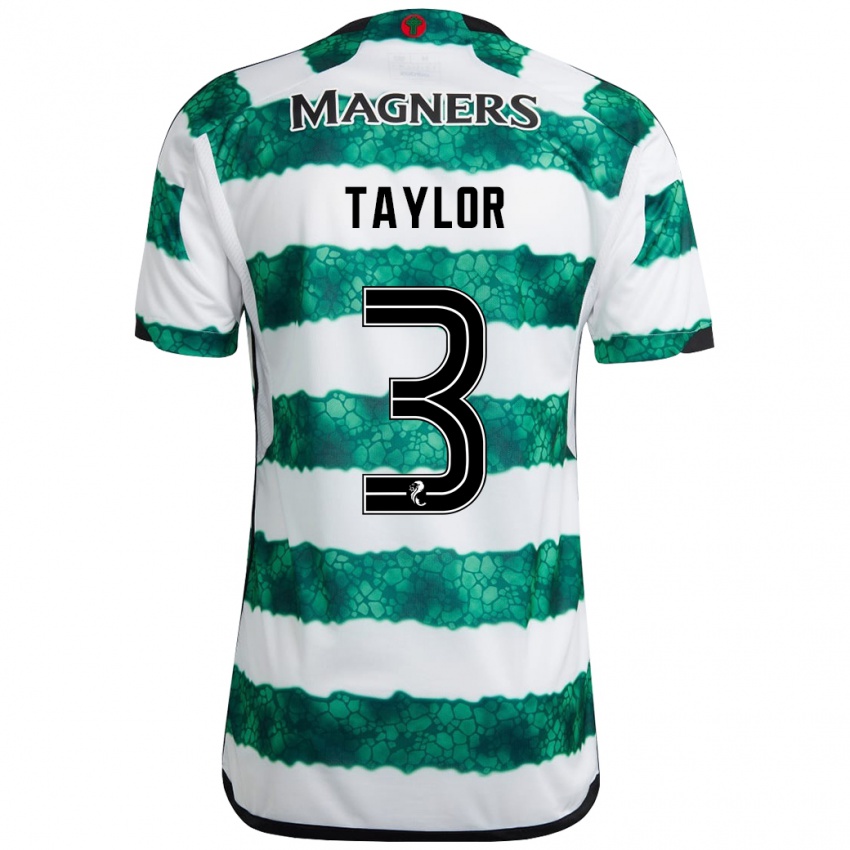 Mulher Camisola Greg Taylor #3 Verde Principal 2023/24 Camisa Brasil