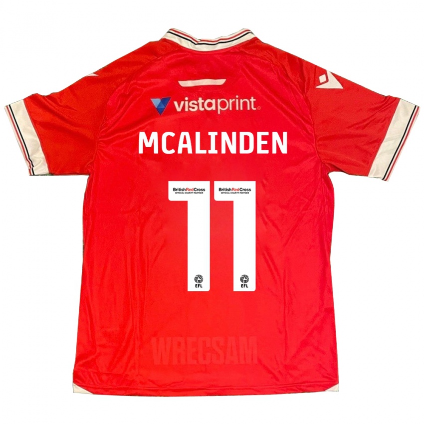 Mulher Camisola Liam Mcalinden #11 Vermelho Principal 2023/24 Camisa Brasil