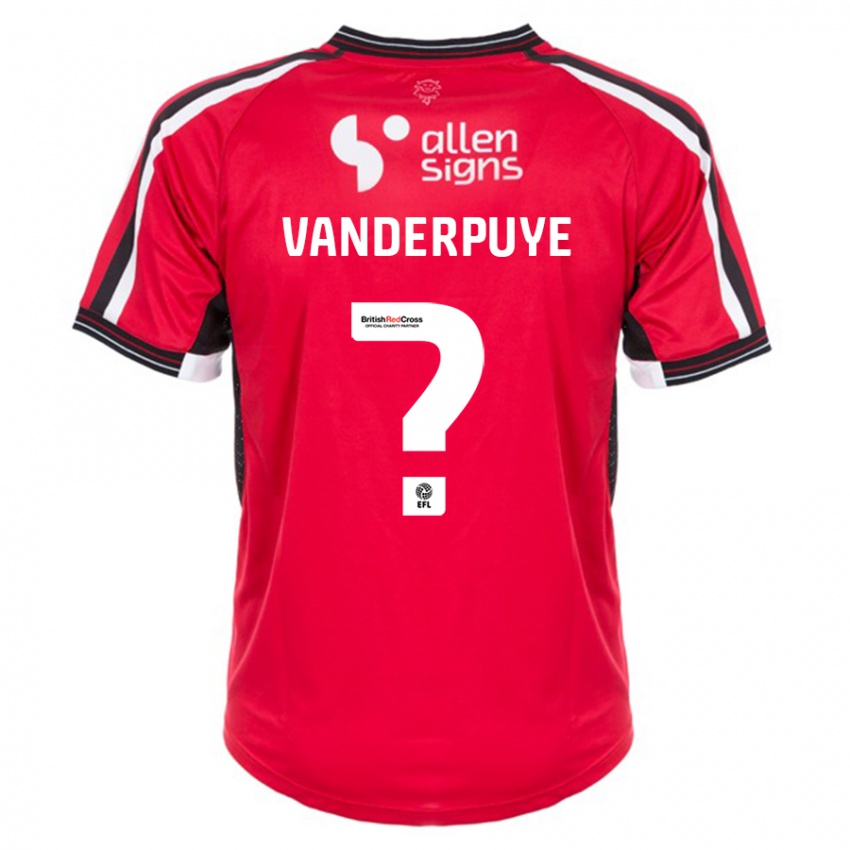 Mulher Camisola Daniel Vanderpuye #0 Vermelho Principal 2023/24 Camisa Brasil